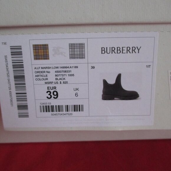 Burberry Men's Rubber Ankle Rain Boots $820 - Size EU 39 - Black - #1068 - Picture 11 of 11